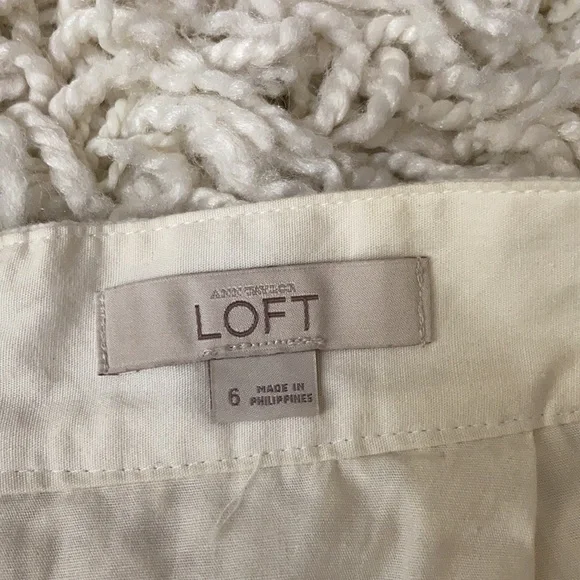 LOFT Women Skirt Lace Cream Color Size 6 - Picture 8 of 11